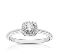 Engagement Ring 18ct White Gold Halo 0.40ct Halo Eternal Diamond Ring