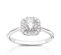 Engagement Ring 18ct White Gold Halo 0.66ct Eternal Diamond Ring