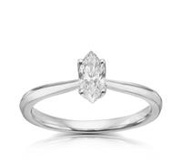 Engagement Ring 18ct White Gold Marquise Cut Solitaire 0.40ct Diamond Ring