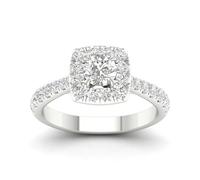 Engagement Ring 18ct White Gold & Platinum Halo 1ct Diamond Ring
