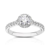 Engagement Ring 18ct White Gold Round Halo 1ct Eternal Diamond Ring