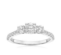 Engagement Ring 18ct White Gold Trilogy 1ct Diamond Ring