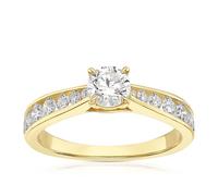 Engagement Ring 18ct Yellow Gold Channel Set Solitaire 1ct Diamond Ring