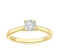 Engagement Ring 18ct Yellow Gold Round Cut Four Claw Solitaire 0.50ct Diamond Ring