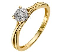 Engagement Ring 9ct Gold Cluster 0.15ct Diamond Ring