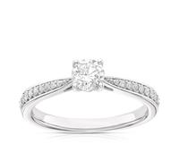 Engagement Ring 9ct White Gold Claw Set Solitaire 0.50ct Diamond Ring