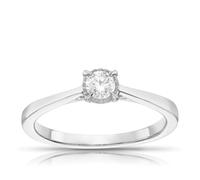 Engagement Ring 9ct White Gold Illusion Set Solitaire 0.18ct Diamond Ring