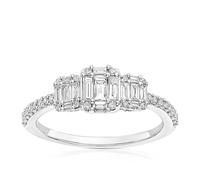 Engagement Ring 9ct White Gold Trilogy 0.50ct Diamond Ring