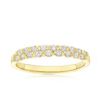 Engagement Ring 9ct Yellow Gold Double Row 0.25ct Diamond Ring