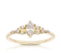 Engagement Ring 9ct Yellow Gold Marquise Solitaire 0.40ct Diamond Ring