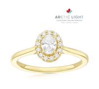 Engagement Ring Arctic Light 18ct Yellow Gold Solitaire Halo 0.40ct Diamond Ring