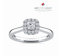 Engagement Ring Arctic Light Platinum Cushion Halo 0.33ct Diamond Ring