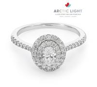 Engagement Ring Arctic Light Platinum Oval Double Halo 0.66ct Diamond Ring