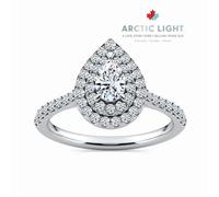 Engagement Ring Arctic Light Platinum Pear Double Halo 0.66ct Diamond Ring