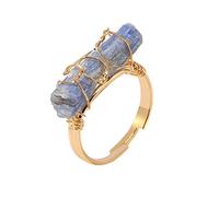 Engagement Ring Crystal Ring Crystal Adjustable Gemstone Rings Copper Wire Wrapped Irregular Colorful Gem For Women And Girls