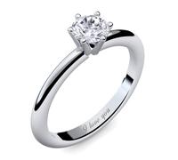 Engagement Ring for Women Sterling Silver 925 | Proposal Promise Rings Zirconia Stone like Diamond | I Love You Engraving | Will You Marry Me Gift Present for Her Girlfriend Ladies Fiancé Size K 50