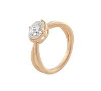 Engagement Ring Gold 18.1K, Wedding Rings Set Solitaire with 2Ct Oval Moissanite Size M 1/2