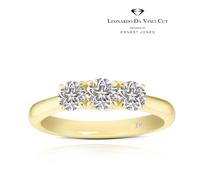 Engagement Ring Leonardo Da Vinci Cut 18ct Yellow Gold Trilogy 0.75ct Diamond Ring