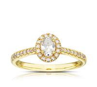 Engagement Ring Origin 18ct Yellow Gold Oval Cut Halo 0.50ct Diamond Ring