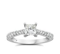 Engagement Ring Platinum 1ct Total Diamond Princess Cut Ring