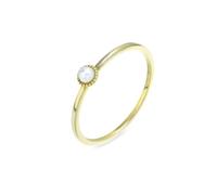 Engagement Ring, Pre Engagement Ring Thin Vintage Pearl Gold 14K Yellow Gold Size H 1/2