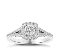 Engagement Ring The Diamond Story 18ct White Gold Halo 0.50ct Diamond Ring