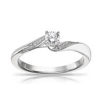 Engagement Ring The Diamond Story 18ct White Gold Twist 0.25ct Diamond Ring