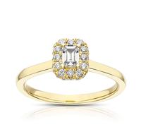 Engagement Ring The Diamond Story 18ct Yellow Gold Halo 0.50ct Diamond Ring