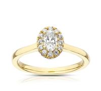 Engagement Ring The Diamond Story 18ct Yellow Gold Halo 0.50ct Diamond Ring