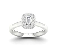 Engagement Ring The Diamond Story Platinum Emerald 0.50ct Diamond Ring