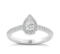 Engagement Ring The Diamond Story Platinum Pear Halo 0.50ct Diamond Ring