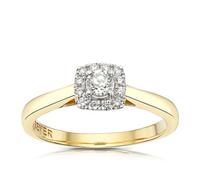Engagement Ring The Forever Diamond 18ct Gold Cushion Halo 0.25ct Diamond Ring