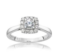 Engagement Ring The Forever Diamond Platinum Halo 0.50ct Diamond Ring