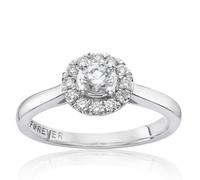 Engagement Ring The Forever Diamond Platinum Halo Flower 0.33ct Diamond Ring