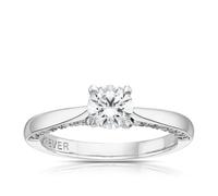 Engagement Ring The Forever Diamond Platinum Solitaire Hidden Accent 1ct Diamond Ring