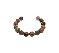 Engagement Ring The Same Rainbow Tourmaline Ring Fashion Beaded Female High End Index Finger Silver Thumb Rings For Women (Army Green, One Size)