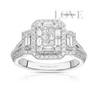 Engagement Ring Vera Wang 18ct White Gold Cluster Certificated 0.95ct Diamond Ring