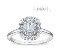 Engagement Ring Vera Wang 18ct White Gold Double Halo Certificated 0.60ct Diamond Ring