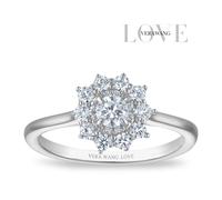 Engagement Ring Vera Wang 18ct White Gold Floral Double Halo Certificated 0.50ct Diamond Ring