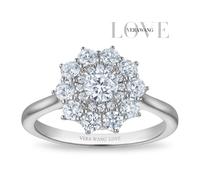 Engagement Ring Vera Wang 18ct White Gold Floral Double Halo Certificated 1ct Diamond Ring
