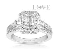 Engagement Ring Vera Wang 18ct White Gold Halo Certificated 1.20ct Diamond Ring