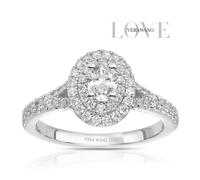 Engagement Ring Vera Wang 18ct White Gold Oval Shaped Halo Certificated 0.75ct Diamond Ring