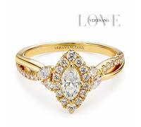 Engagement Ring Vera Wang 18ct Yellow Gold Marquise Halo Certificated 0.70ct Diamond Ring