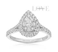 Engagement Ring Vera Wang Platinum Cluster Pear Shape 0.60ct Diamond Ring
