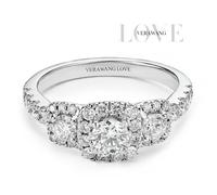 Engagement Ring Vera Wang Platinum Cushion Trilogy Certificated 1ct Diamond Ring