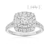 Engagement Ring Vera Wang Platinum Double Halo Cushion Shape 1ct Diamond Ring