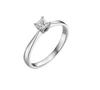 Engagement Ring Vintage Style, Womens Ring Set with Princess Cut Diamond 0.3Ct 9K White Gold Size R 1/2