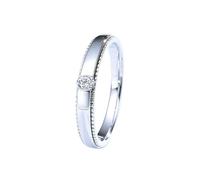 Engagement Ring White Gold 9K, Men Wedding Rings Silver with 0.13Ct Diamond Size P 1/2