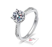 Engagement Rings for Her 925 Sterling Silver Rings for Women Womens Rings Promise Rings Promise Ring Wedding Ring Diamond Ring Cubic Zirconia Ring Girls Ring Fake Engagement Ring