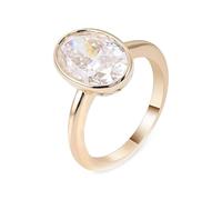 Engagement Rings for Women Gold, Gothic Wedding Ring Classic Hollow Waterdrop Solitaire Oval Moissanite 3ct 18K Yellow Gold Size Q 1/2